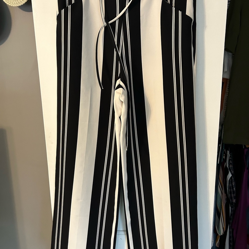 INC International Concepts Black and White Wide Leg Pants